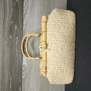 Bamboo and straw Island style hand bag